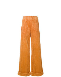 Оранжевые вельветовые широкие брюки
