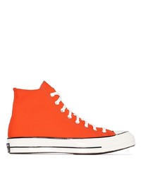 Мужские оранжевые высокие кеды из плотной ткани от Converse