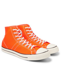 Мужские оранжевые высокие кеды из плотной ткани от Converse