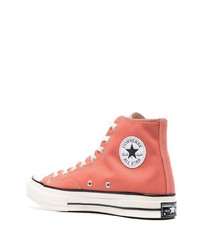 Мужские оранжевые высокие кеды от Converse