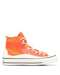 Мужские оранжевые высокие кеды от Converse