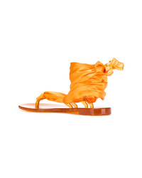 Оранжевые вьетнамки от Casadei