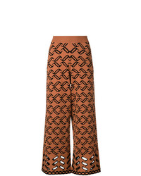 Оранжевые вязаные брюки-кюлоты от Temperley London