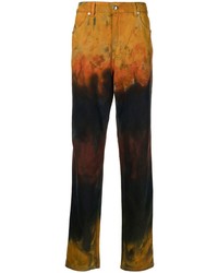 Мужские оранжевые джинсы с принтом тай-дай от Eckhaus Latta