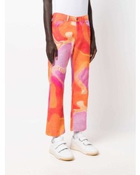 Мужские оранжевые джинсы с принтом от ERL