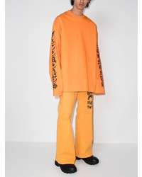 Мужские оранжевые джинсы с принтом от VIVENDII