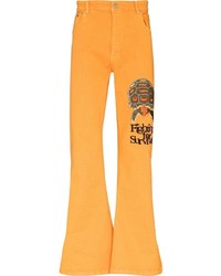 Мужские оранжевые джинсы с принтом от VIVENDII