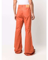 Мужские оранжевые джинсы от Rick Owens