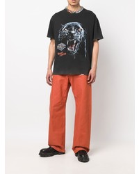 Мужские оранжевые джинсы от Rick Owens