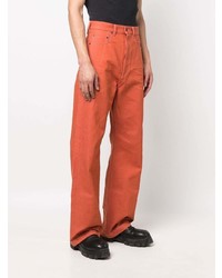 Мужские оранжевые джинсы от Rick Owens