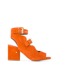 Оранжевые замшевые босоножки на каблуке от Laurence Dacade