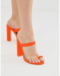 Оранжевые замшевые босоножки на каблуке от SIMMI Shoes