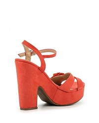 Оранжевые замшевые босоножки на каблуке от Stephan