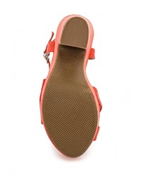 Оранжевые замшевые босоножки на каблуке от Stephan