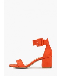 Оранжевые замшевые босоножки на каблуке от Sweet Shoes