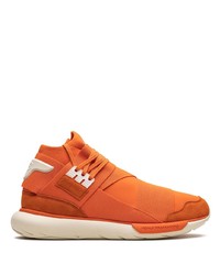Мужские оранжевые замшевые высокие кеды от adidas