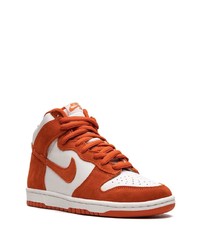 Мужские оранжевые замшевые высокие кеды от Nike
