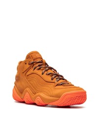 Мужские оранжевые замшевые высокие кеды от adidas