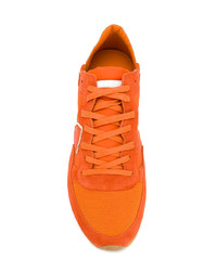 Мужские оранжевые замшевые низкие кеды от Philippe Model