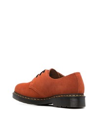 Оранжевые замшевые туфли дерби от Dr. Martens
