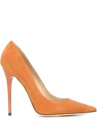Оранжевые замшевые туфли от Jimmy Choo