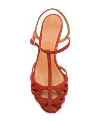 Оранжевые замшевые туфли от Chie Mihara