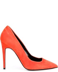 Оранжевые замшевые туфли от Pierre Hardy