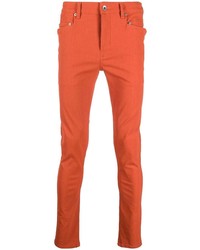 Мужские оранжевые зауженные джинсы от Rick Owens DRKSHDW