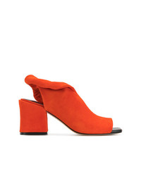 Оранжевые кожаные босоножки на каблуке от Sigerson Morrison