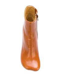 Оранжевые кожаные ботильоны от MM6 MAISON MARGIELA