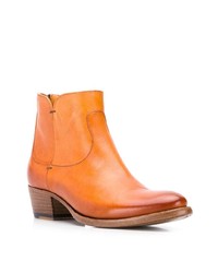 Оранжевые кожаные ботильоны от Pantanetti