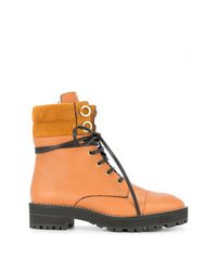 Женские оранжевые кожаные ботинки на шнуровке от Stuart Weitzman