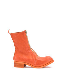 Оранжевые кожаные ботинки челси