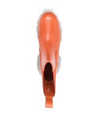 Мужские оранжевые кожаные ботинки челси от Rick Owens