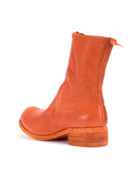 Мужские оранжевые кожаные ботинки челси от Guidi