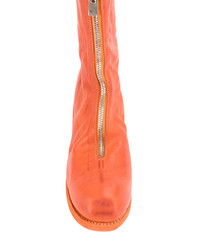 Мужские оранжевые кожаные ботинки челси от Guidi
