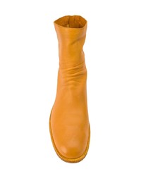 Мужские оранжевые кожаные ботинки челси от Officine Creative