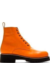 Мужские оранжевые кожаные ботинки от DSquared