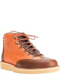 Мужские оранжевые кожаные ботинки