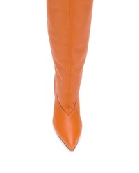 Оранжевые кожаные ботфорты от Givenchy