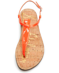 Оранжевые кожаные вьетнамки от Sam Edelman