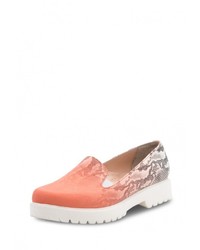 Женские оранжевые кожаные лоферы от Allora