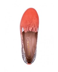 Женские оранжевые кожаные лоферы от Allora