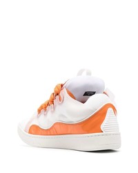 Мужские оранжевые кожаные низкие кеды от Lanvin