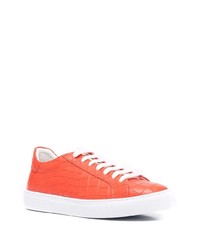 Мужские оранжевые кожаные низкие кеды от Hide&Jack