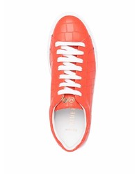 Мужские оранжевые кожаные низкие кеды от Hide&Jack