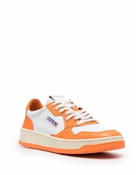 Мужские оранжевые кожаные низкие кеды от AUTRY
