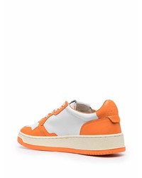 Мужские оранжевые кожаные низкие кеды от AUTRY