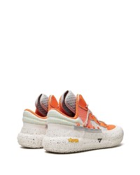 Мужские оранжевые кожаные низкие кеды от Brand Black