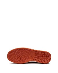 Мужские оранжевые кожаные низкие кеды от A Bathing Ape